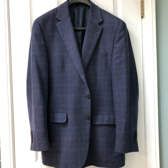 Navy Blue checkered suit - Picture 1 of 4
